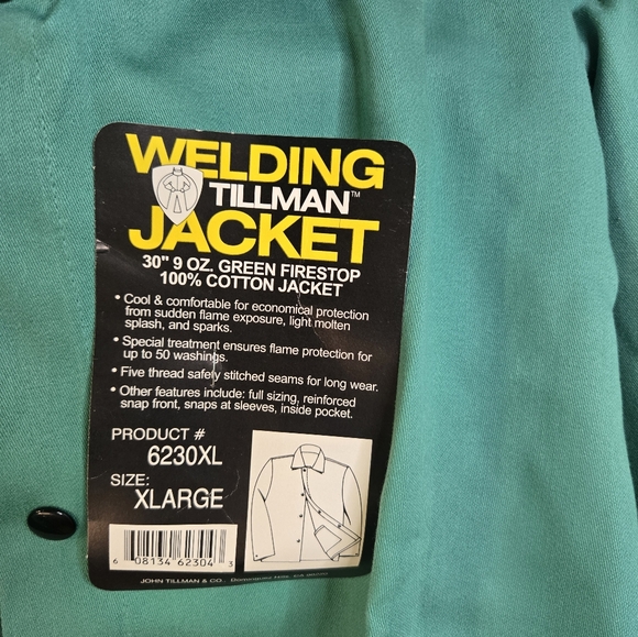 NWT Tillman Green Flame Resistant Welding Jacket Sz XL - Picture 2 of 7